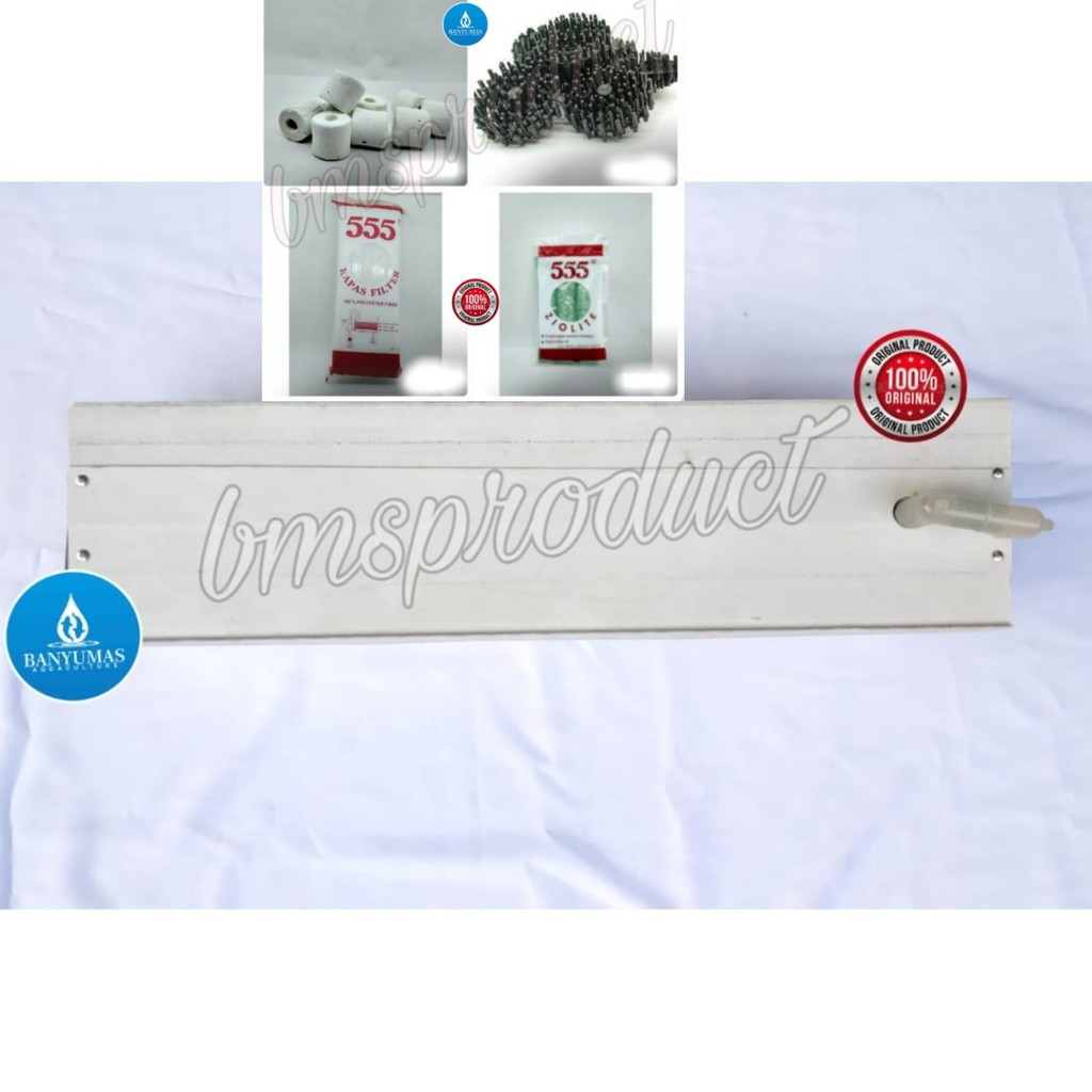 Top Filter Talang Aquarium 80 cm Lengkap Tutup dan Media Filter