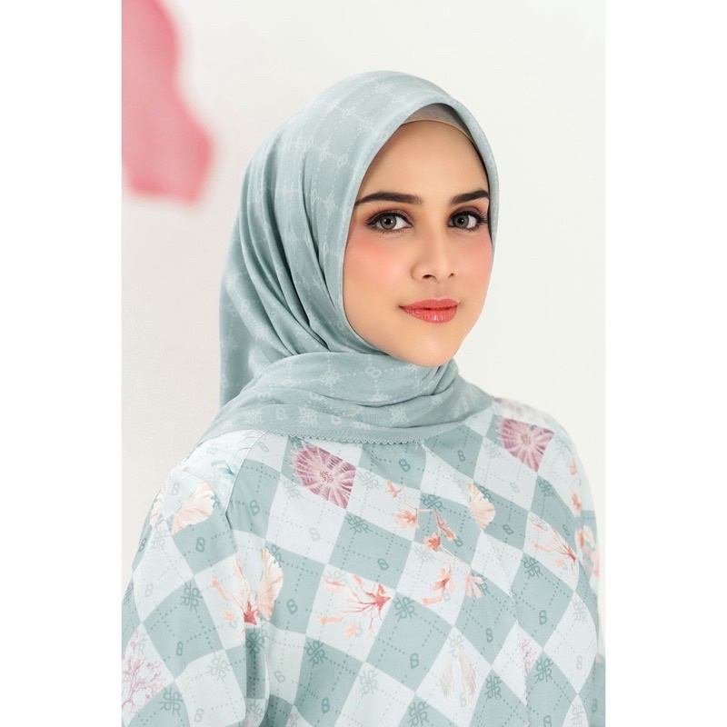 Buttonscarves Xanadu Monogram Ice Blue