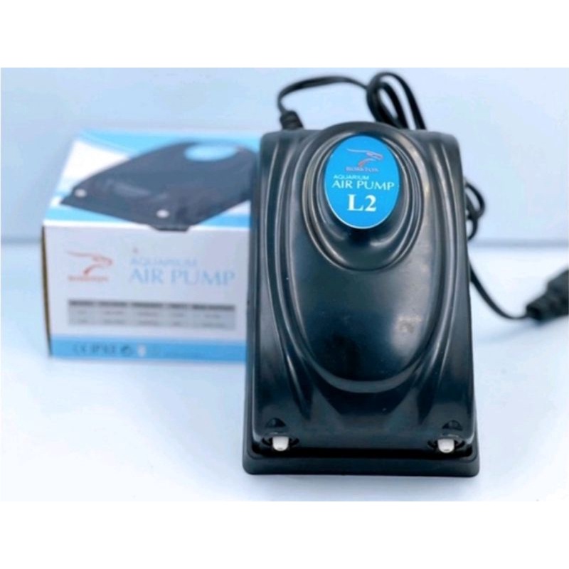 Mesin Aerator Aquarium 2 Lubang Rosston L2 pompa udara gelembung aquarium