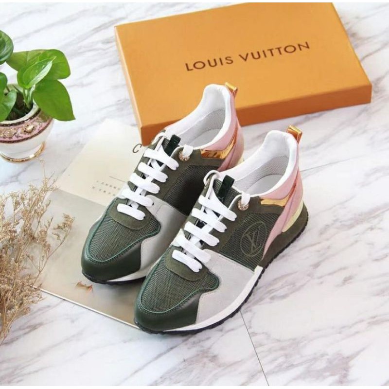 LV RUN AWAY SNEAKERS OLIVE PINK PREMIUM ORIGINAL