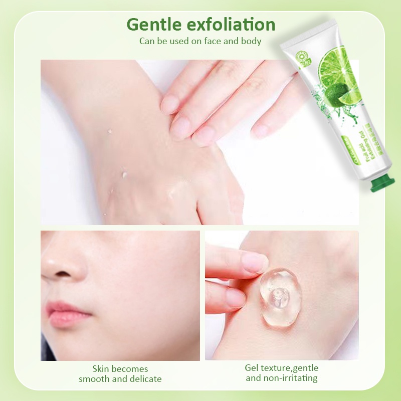 【READY STOCK】OULISI Fruit Acid Exfoliating Gel 30g Facial Glowing Blackhead Cleaner Body Exfoliating