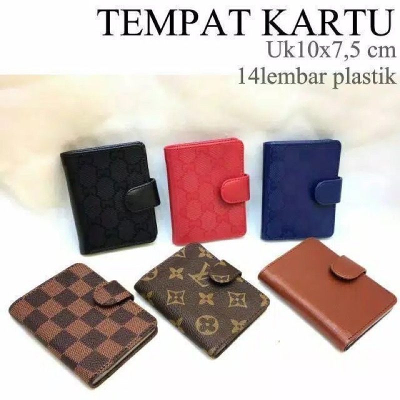 Dompet Lipat Kartu Mini/ Dompet Kartu LV Pria Wanita Card Kancing Resleting Lipat Tempat Kartu Dan U