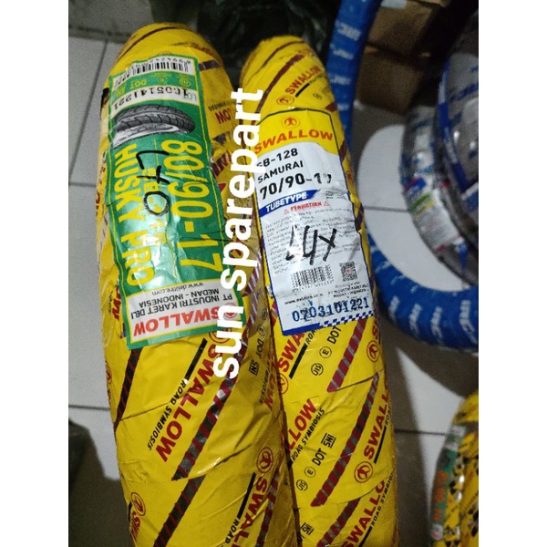 Sepasang Ban luar swallow Supra lama Supra x 125 Blade kharisma Revo absolute grand legenda Vega lam