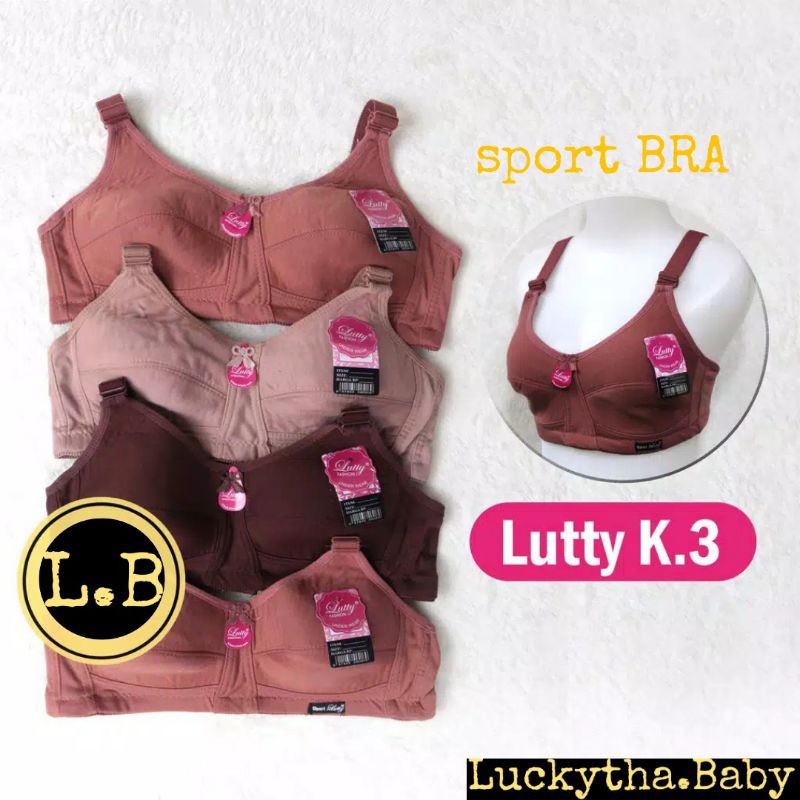 bh LUTTY SPORT BRA KANCING 3 TANPA BUSA TANPA KAWAT / SPORT BRA LUTTY KAIT 3 / BRA LUTTY K 3