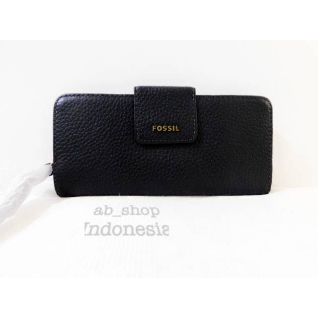 Dompet Fossil Madison Zip Clutch Black