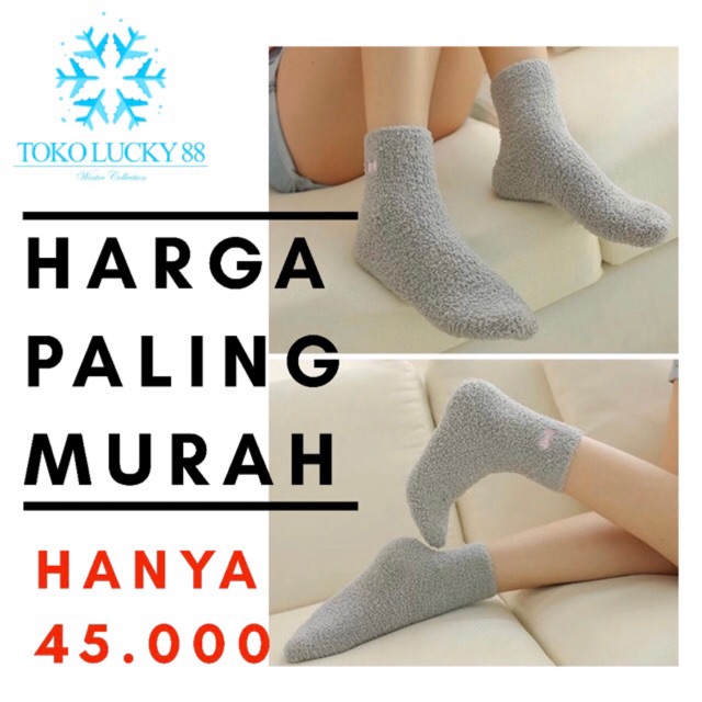 IMPORT Sock Fluffy Wool Kaos kaki wool lembut wintee musim dingin rajut