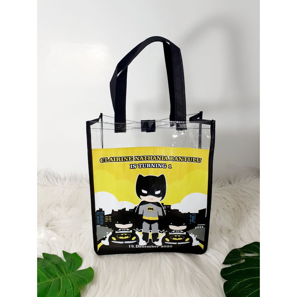 

Tas Ultah MIka Batman Custom sablon Nama Anak