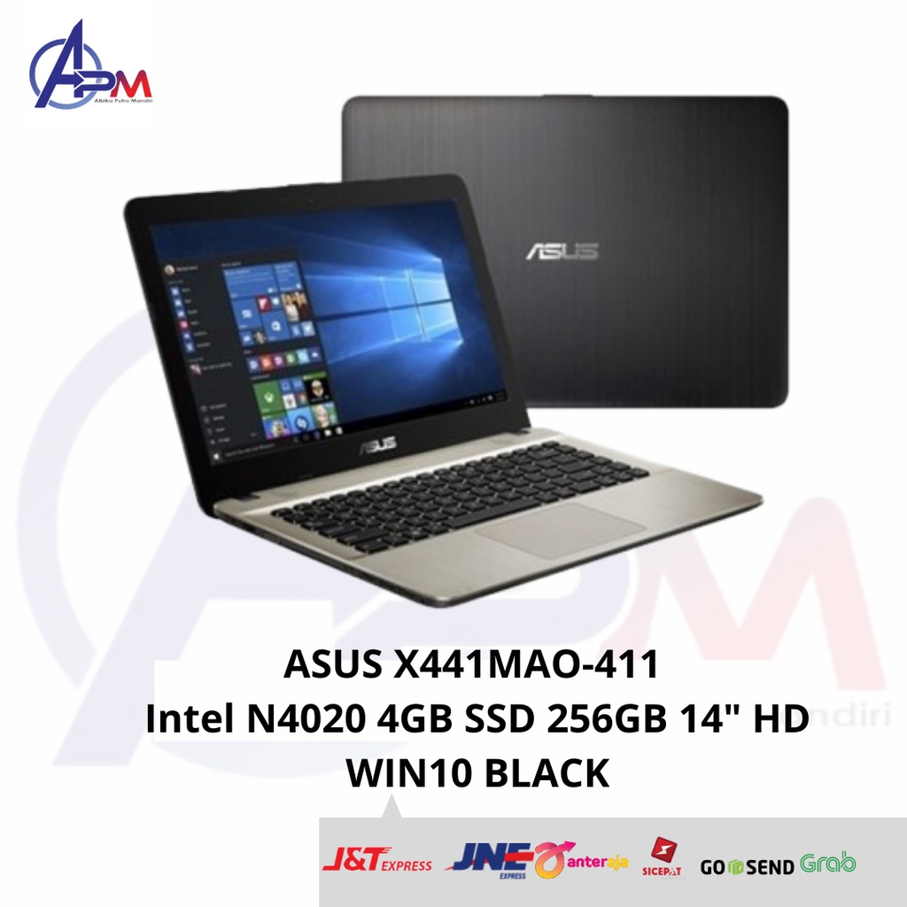 ASUS X441MAO-411 Intel N4020 4GB SSD 256GB 14"HD WIN10 BLACK
