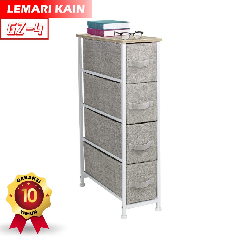 Lemari Sisi Ranjang lemari kabinet 4 Laci Lemari Kain Linen Lemari Portable serbaguna GZ-4-2-FHS88