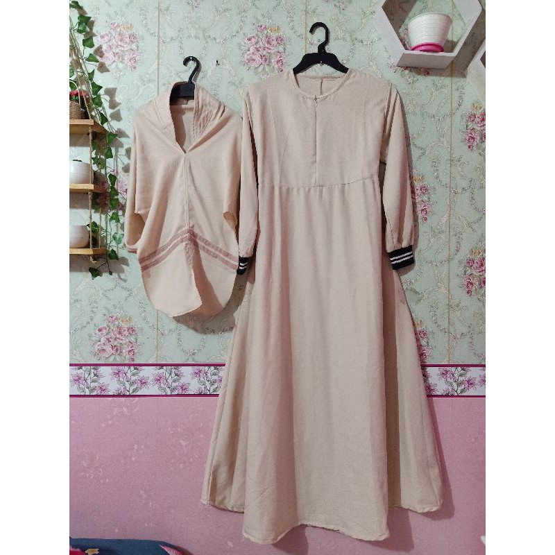 Gamis set syari sporty preloved dress second pl muslimah