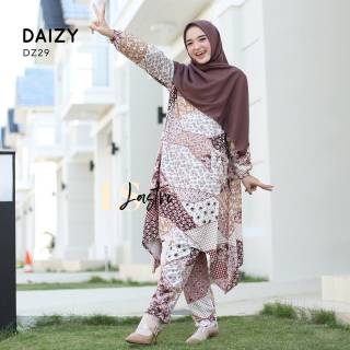 SETELAN TUNIK OUTFIT LASTRI DAIZY SET MOTIF CANTIK BAHAN  