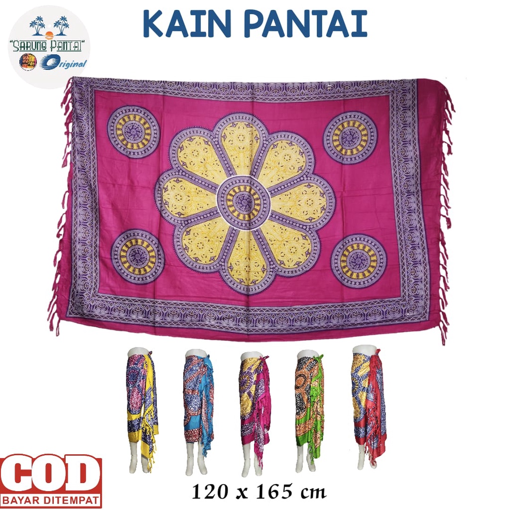 Kain Pantai-Sarung Bali-Selimut Pantai-Syal-Pashmina-Hiasan Dinding-Backgroun Foto-Tirai-Dress-Rayon Kembang Teratai