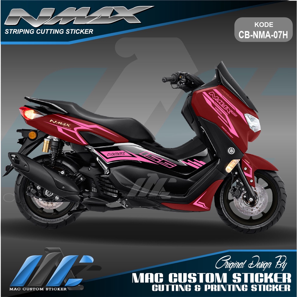 CUTTING STICKER NMAX NEW - STIKER NMAX 2020 - UNTUK NMAX MERAH - CB NMA 07