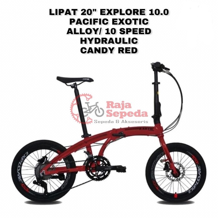 SEPEDA LIPAT/ FOLDING BIKE EXOTIC EXPLORE 10.0 20″ CANDY RED