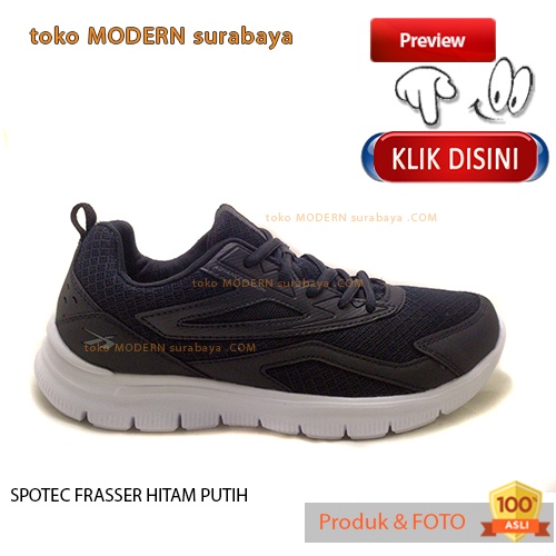 SPOTEC FRASSER HITAM PUTIH sepatu pria sepatu sekolah sneakers tali