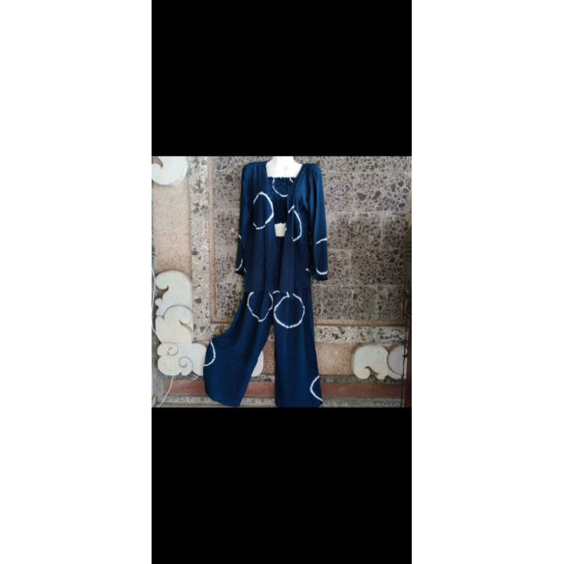 3SET TIEDYE SHALSABILA (INCLUDE KEMBEN, OUTER DAN KULOT) WARNA LILAC, HITAM, KUNING (MUSTARD)