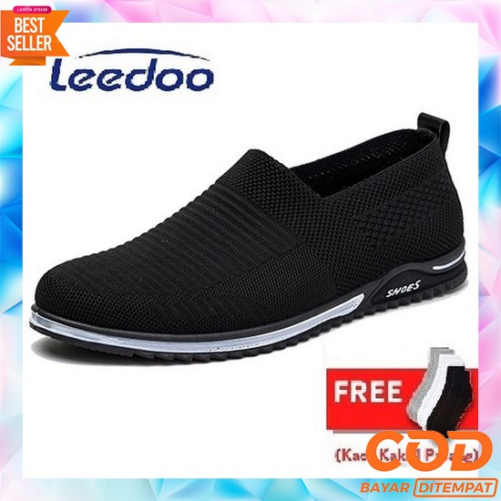 Sepatu Slip-On Casual Olahrga Lari Big Size Sepatu Pria Ukuran Jumbo S Leedoo Sepatu Slip On Pria Se