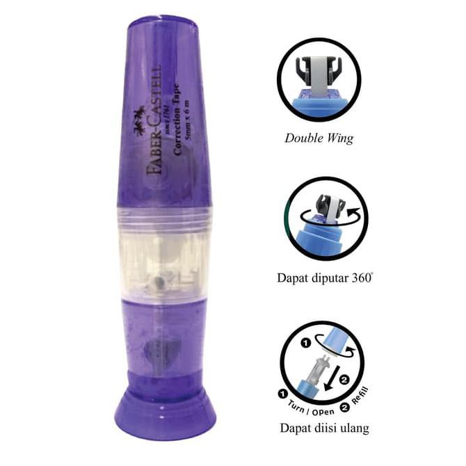 

HOT SALE Faber-Castell Correction Tape QAR 506 Purple Barrel Terjamin