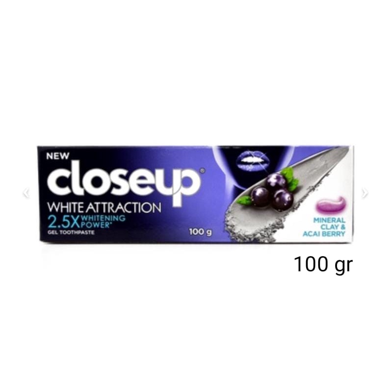 PASTA GIGI ODOL CLOSE UP WHITE ATTRACTION MINERAL CLAY & ACAI BERRY 100 GR
