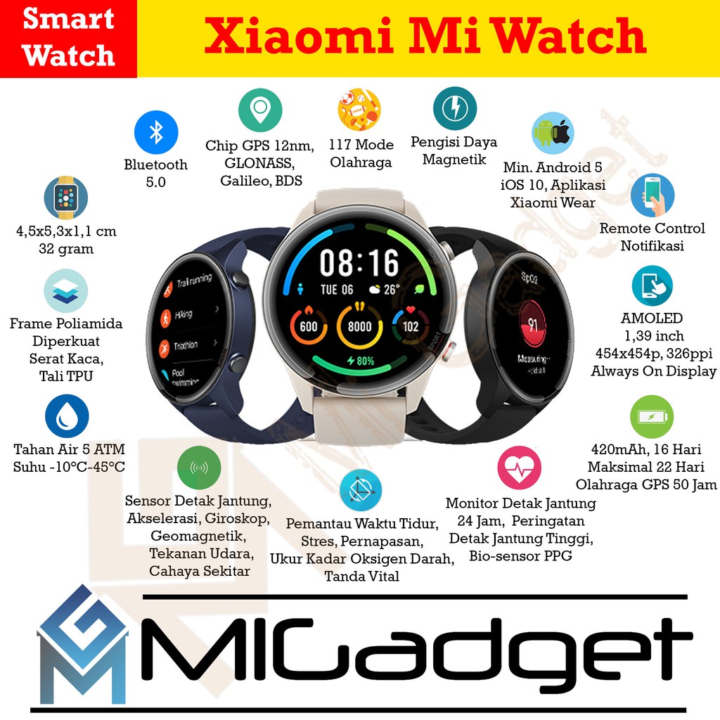 Xiaomi Mi Watch Smartwatch Jam Tangan Xiaomi Watch