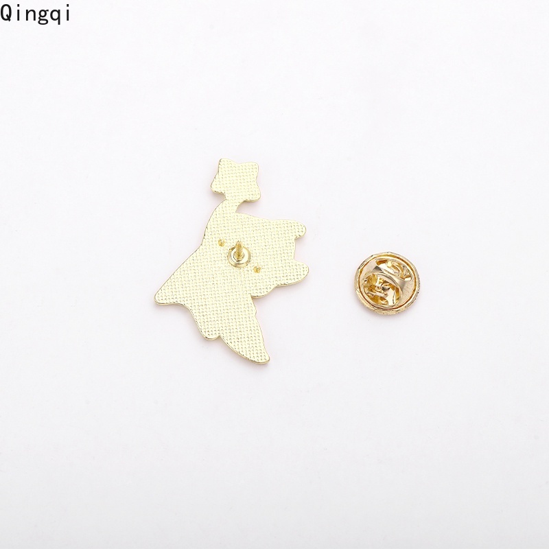 Bros Pin Enamel Bentuk Kartun Hewan Kelinci Rubah Bintang Bahan Metal Untuk Hadiah Teman