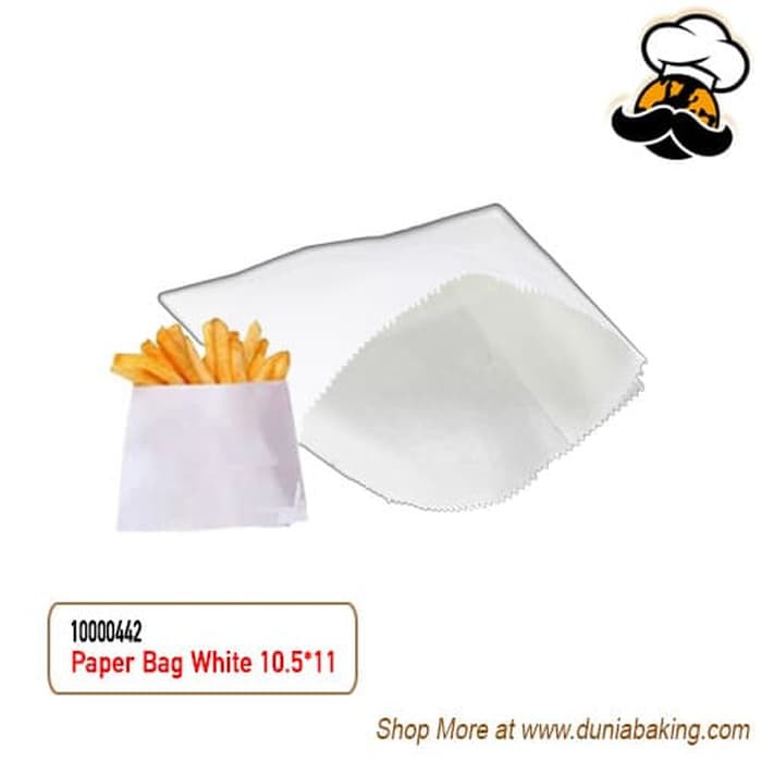 TERMURAH / (442) Paper Bag White 10.5*11 | Kertas Bungkus Kentang