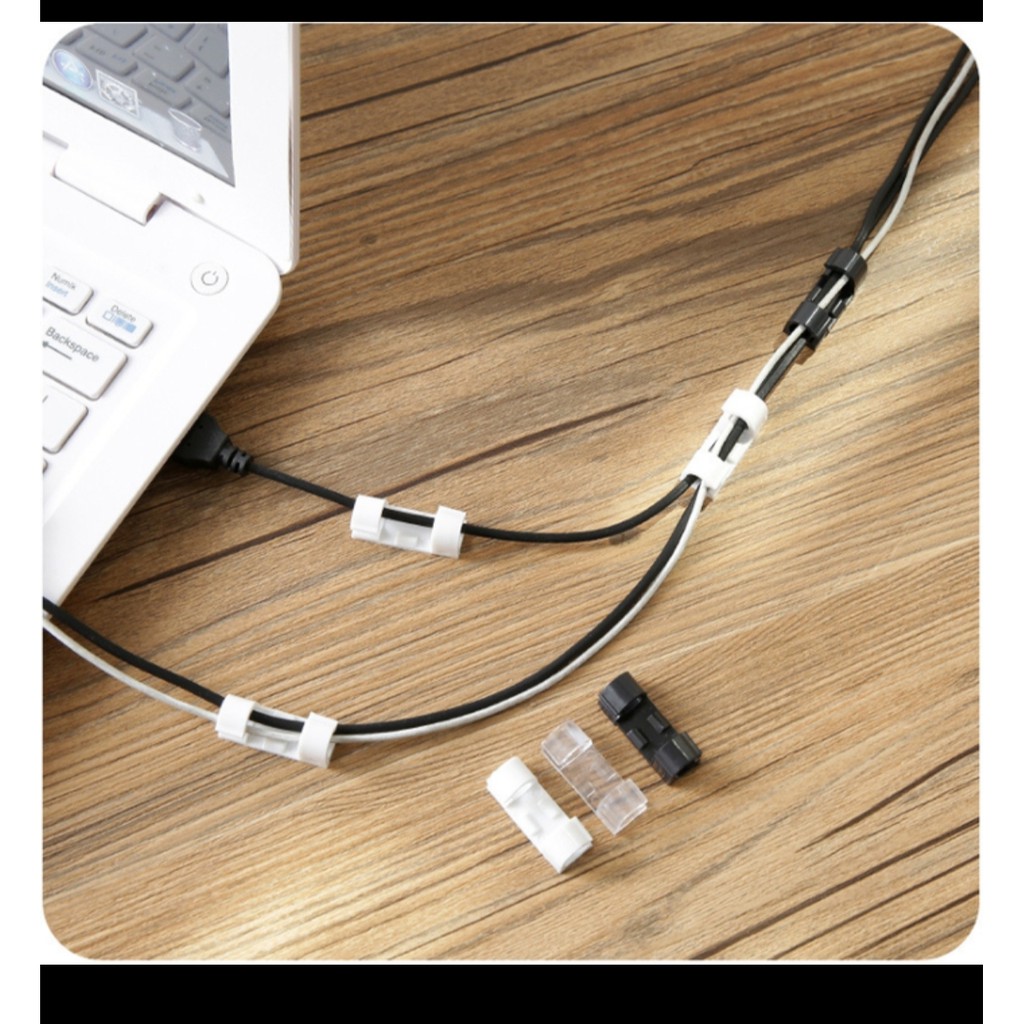 

20pcs Klip Kabel Organizer Cable Clip Perapi Perekat Pengikat Stop Kontak Colokan Murah