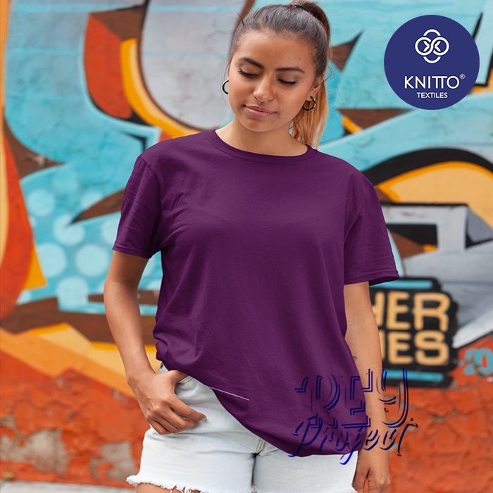 kaos polos Tangan Pendek Ungu Purple Wanita 100% Cotton Combat 30s original distro Unisex Big size o