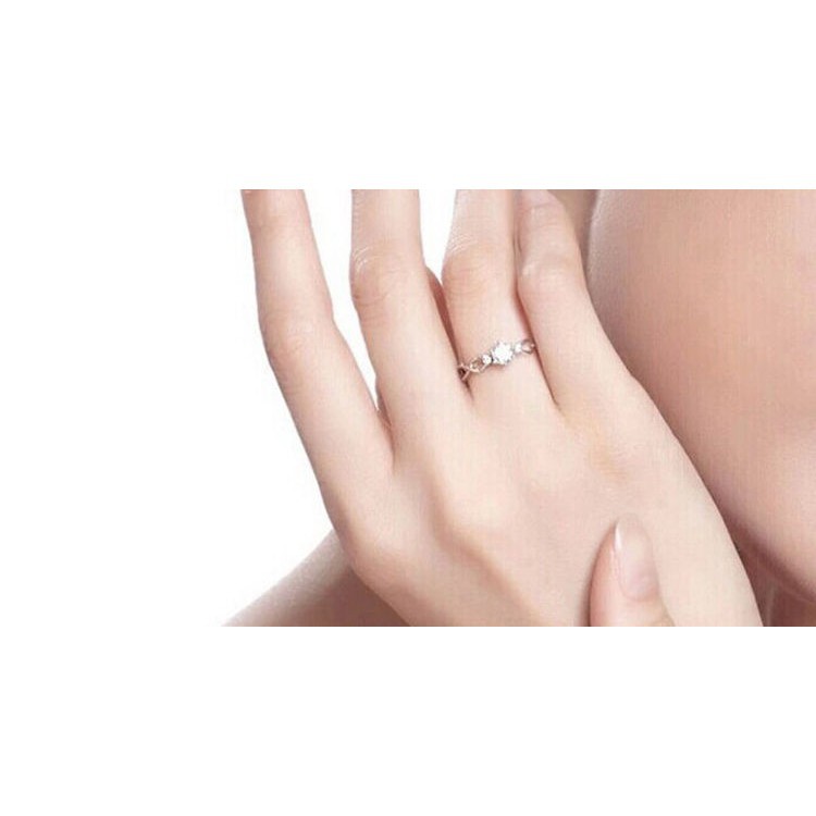 Cincin Sterling  Model Terbuka Bisa Disesuaikan untuk Pria / Wanita