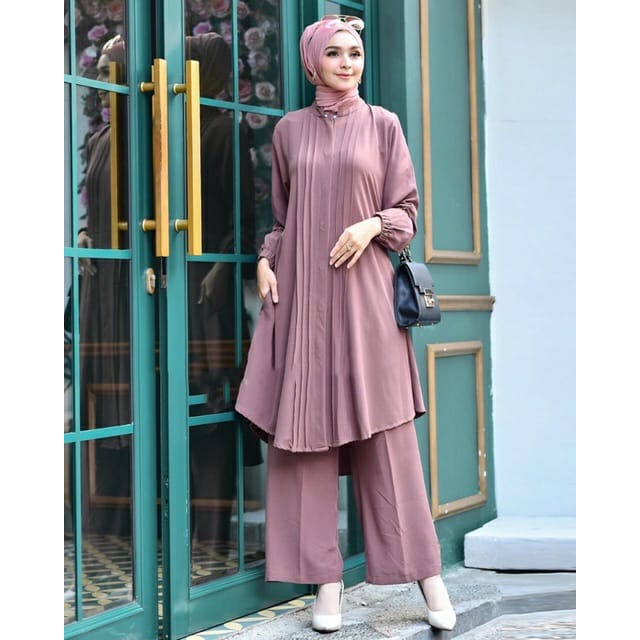 SYAMONA ONE SET REMPEL KANCING TUNIK SET WOLFIS