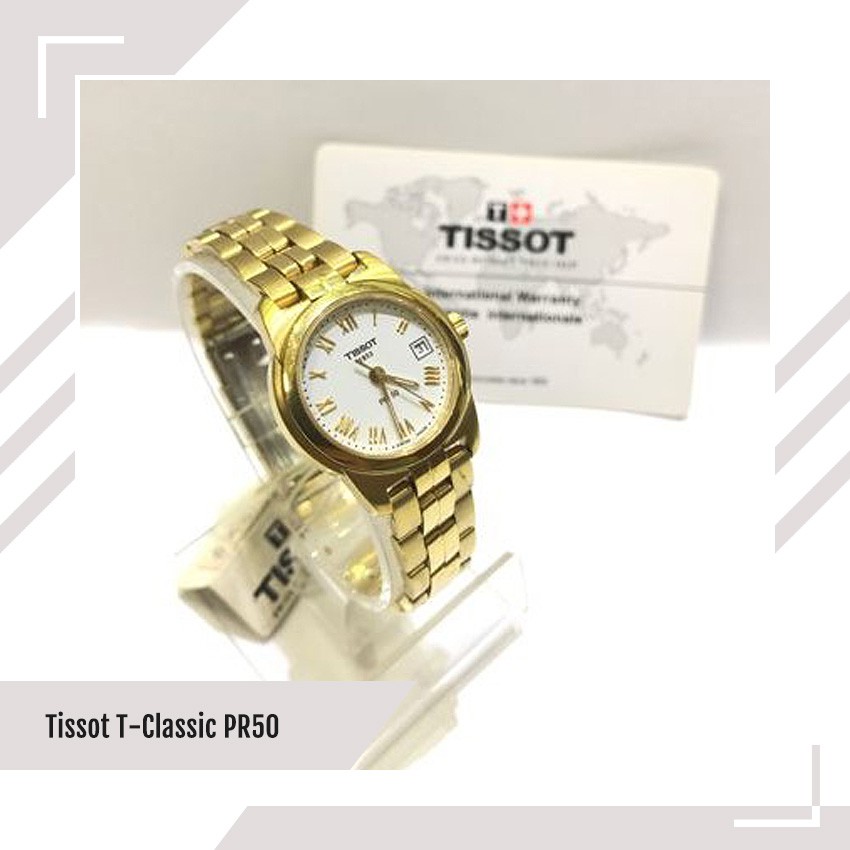 JAM TANGAN ORIGINAL TISSOT T-CLASSIC PR50 GOLD WANITA