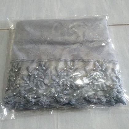Veil Pengantin Renda Mutiara / Slayer Pengantin Renda Mutiara-SILVER