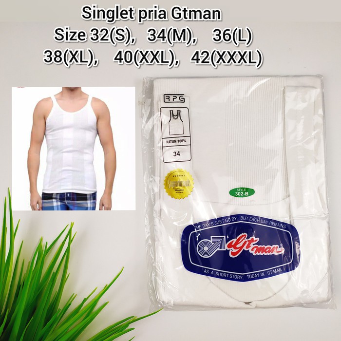 Singlet Merek GT Man|Isi 1 Pcs|Pakaian Dalam Pria Dewasa|Singlet Pria|Kaos Dalam Tanpa Tangan