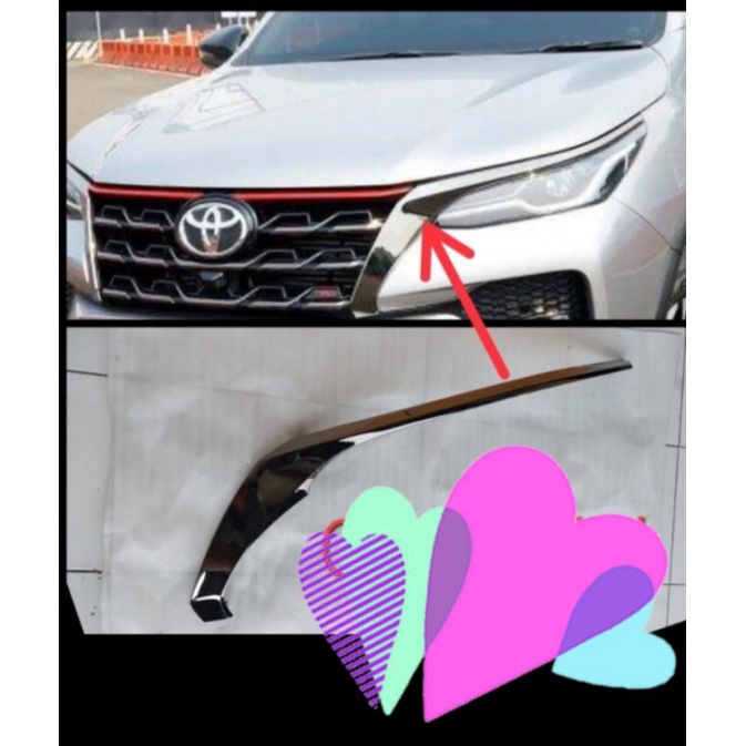 garnish headlamp fortuner vrz 2021 ori