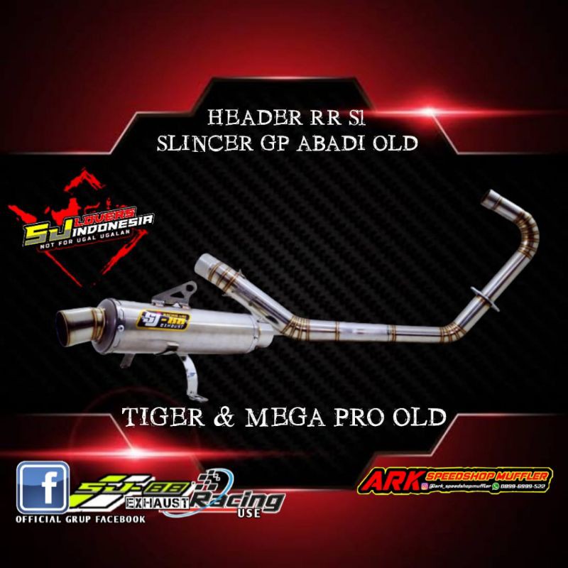 knalpot tiger , megapro old original sj88 type abadi old