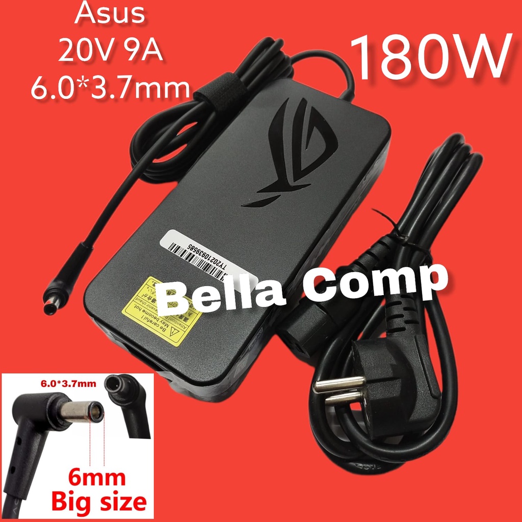 Charger Laptop Asus Rog ZephyRus GA502 GA502D GA502DU FX705D FX705DT FX705DU 20V 9A 180W 6.0*3.7mm