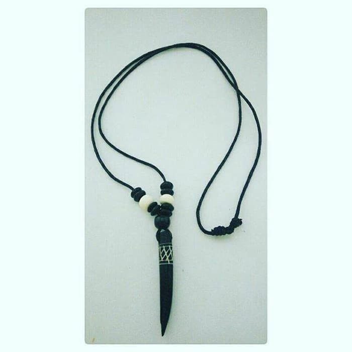[Cod] Kalung Taring/Gading Hitam Pria/Wanita