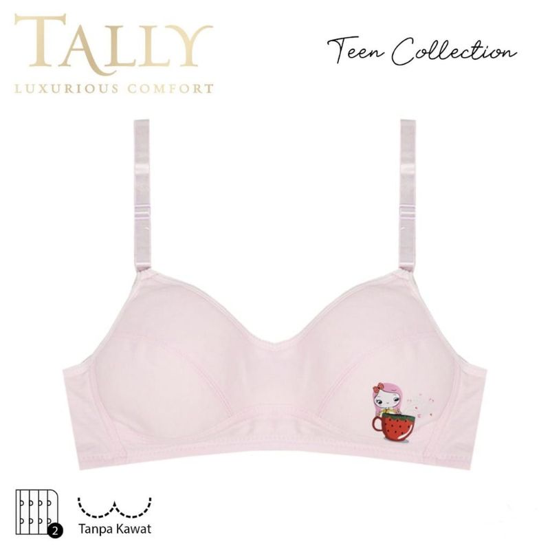 TALLY bra remaja katun Minibra Busa Tipis tanpa kawat Cup A