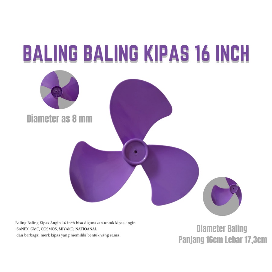 BALING BALING KIPAS ANGIN 16 INCH UNIVERSAL BALING PLASTIK FLEXIBLE