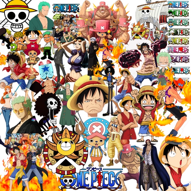 

One Piece Anime Sticker Pack Premium Isi 20pcs Bahan Vinyl Anti Air