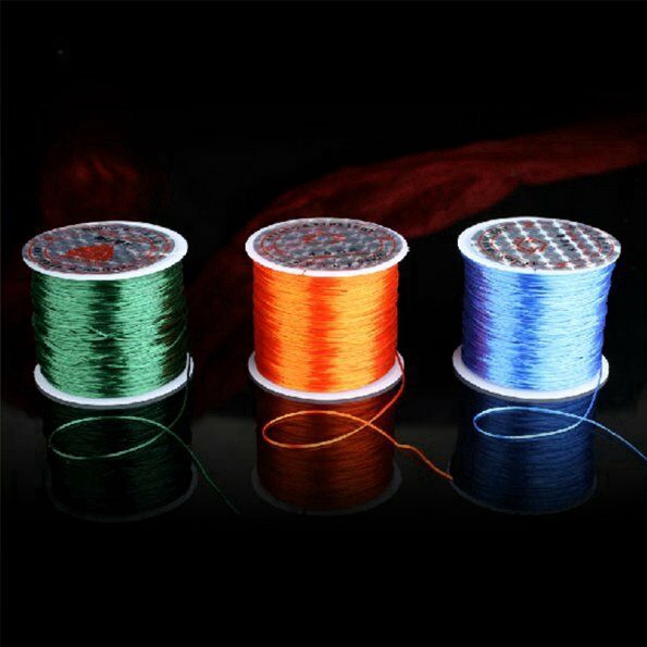 Tali Manik-Manik Kristal Kuat Elastis Ukuran 1mm Panjang 10M Untuk Membuat Perhiasan Gelang Kalung