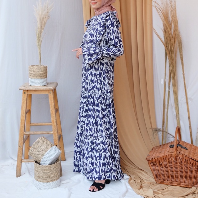 abstrak homey dress /Klamby/Dress/Homey Dress/Pleated Dress/Gamis Klamby/Dress Klamby/Tunik Motif