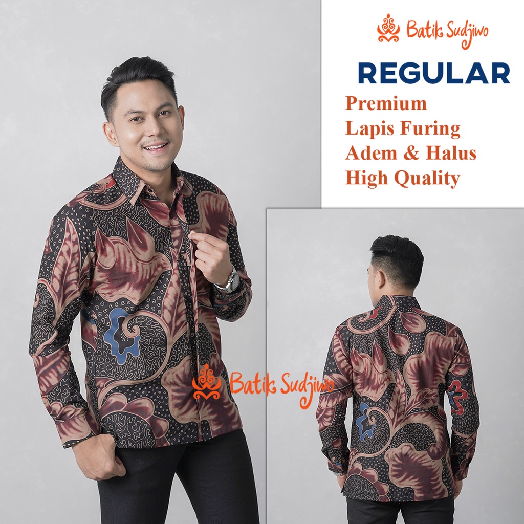 Kemeja Batik Pria Lengan Panjang  Lapis Furing Premium 1063