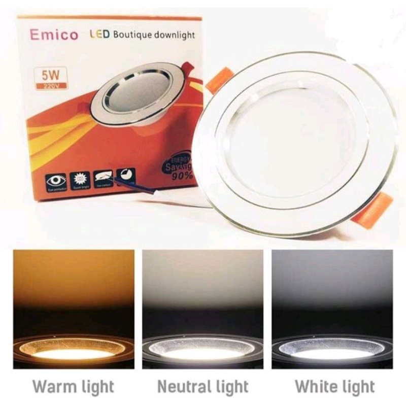 lampu led downlight plafon 3 warna