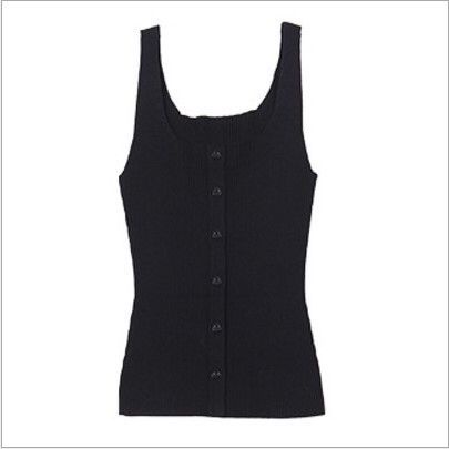 Tanktop korea tank top kancing rib knit rajut halus dalaman wanita jepang atasan cewek kamisol-7