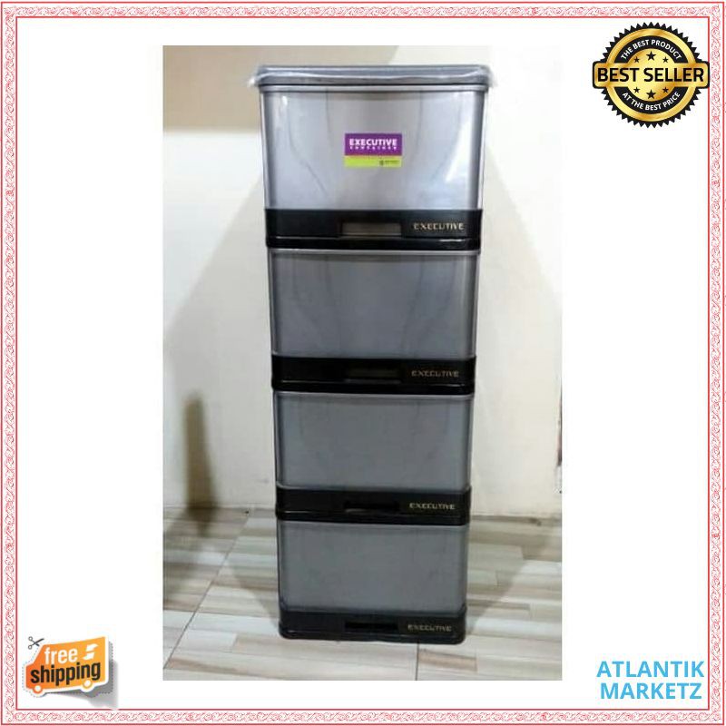 Laci Plastik Lemari Plastik Lemari Pakaian Susun 4 Rovega Kido