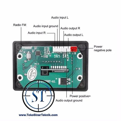 Kit Module MP3 Bluetooth Wireless 5.0 LCD Kotak Hitam Player Speaker Board Audio Car Format MP3/WMA/WAV/FLAC/APE