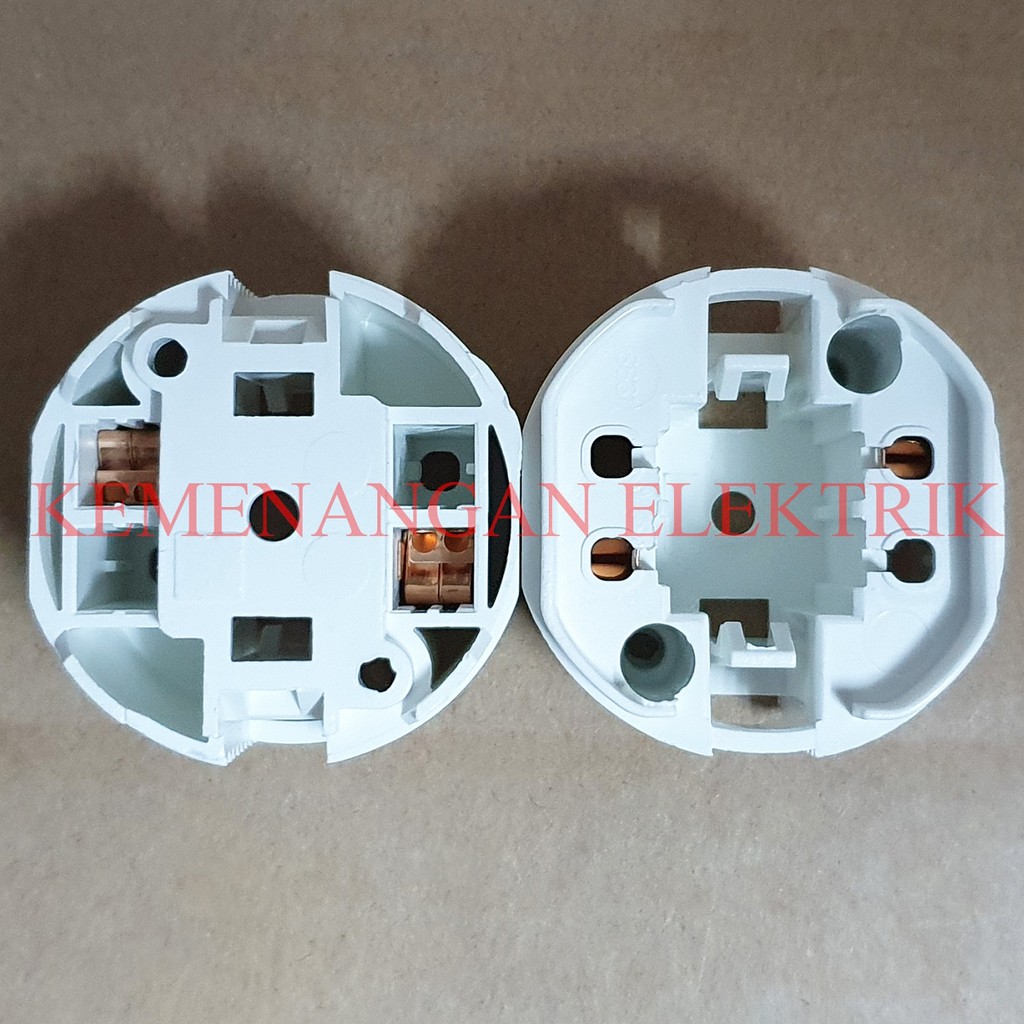 FITTING LAMPU PLC 2 PIN TUSUK / FITING SOCKET LAMPU PLC 2P 2PIN