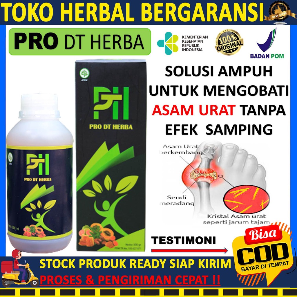 PRO DT Herba Obat asam urat, Obat Rematik Nyeri Sendi Tulang Lutut syaraf kejepit Sakit Pinggang Dan
