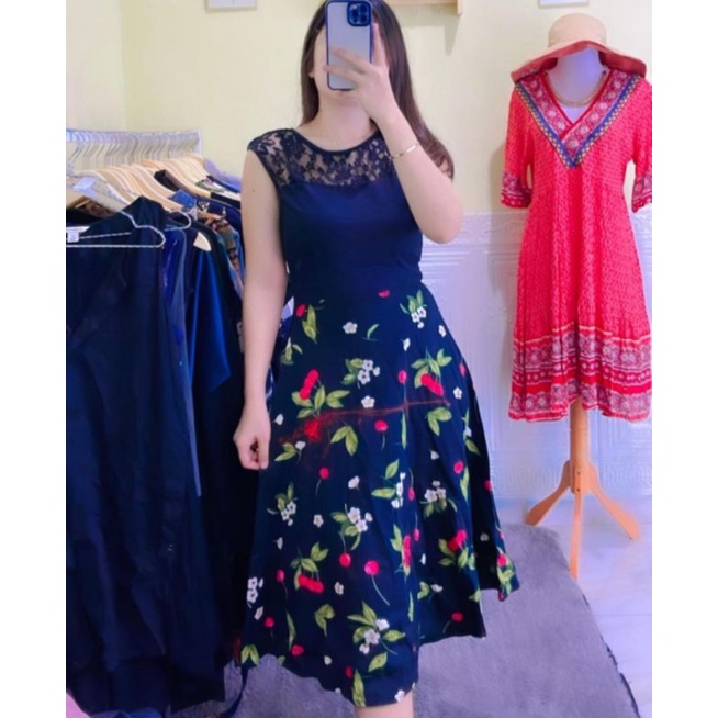 dress floral, korean style
